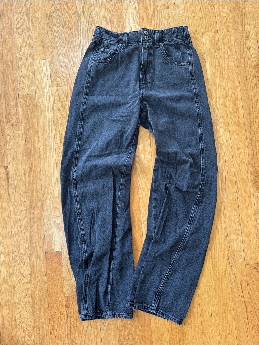 We The Free Dark Black Relaxed Denim Jeans